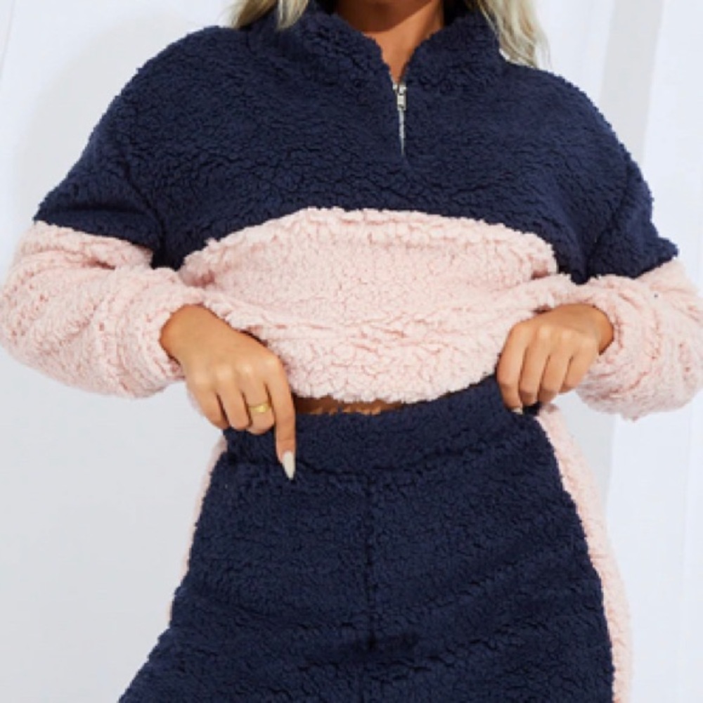 Half Zip Borg Sweater